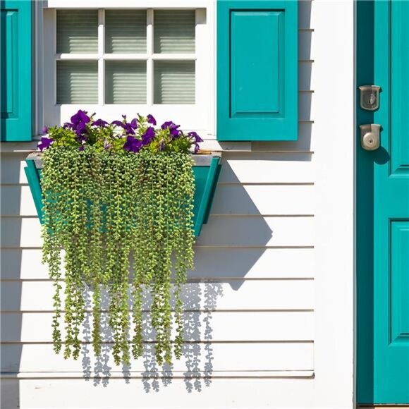 CEWOR 4pcs Fake Hanging Plants, String of Pearls Artificial Hanging Succulents - Picture 4 of 7